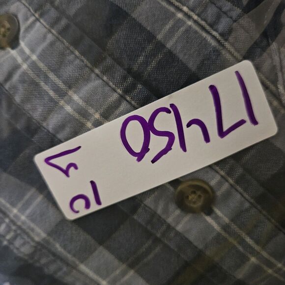 Carhartt Shirt Mens Medium Blue Gray Plaid Short Sleeve Button Up Workwear - Picture 10 of 10